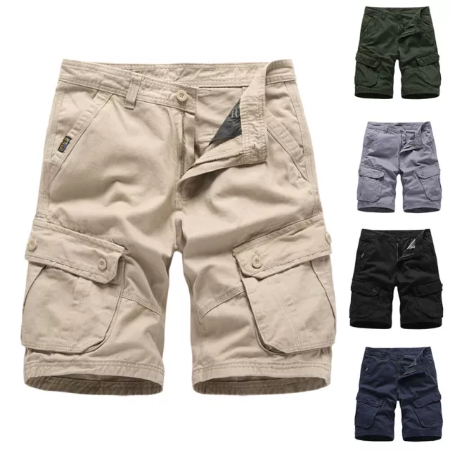 Short De Combat Cargo Pour Hommes Demi-Pantalon Cargo En Coton Travail #