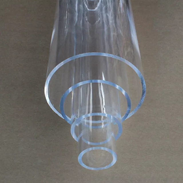 Acrylique Transparent Tube Rond 200mm/300mm/400mm Longueur 5mm-50mm Extérieur