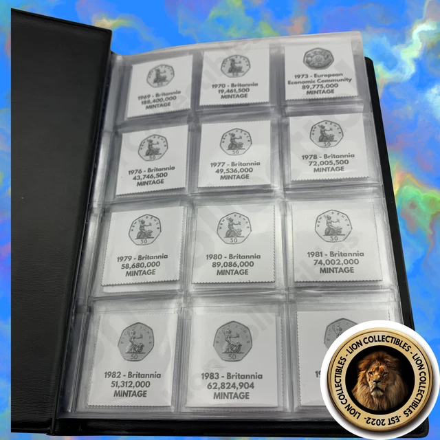 [NO ALBUM] FULL SET OF 110x Placeholder Inserts For 50p Collectors Albums UK GB