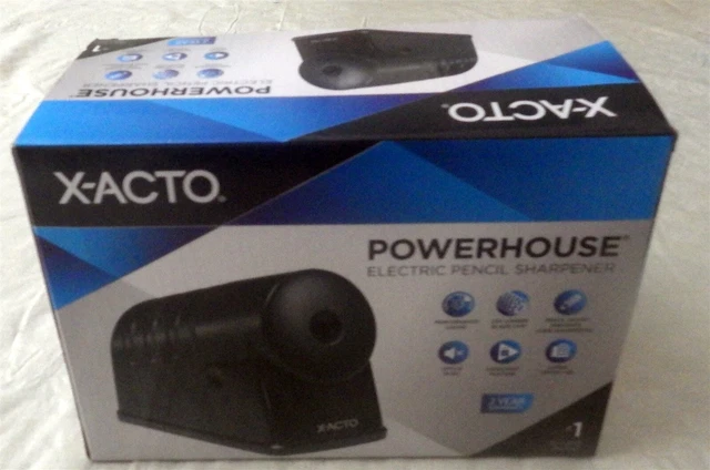 NIB X-ACTO Powerhouse Electric Pencil Sharpener Black #1799 NEW