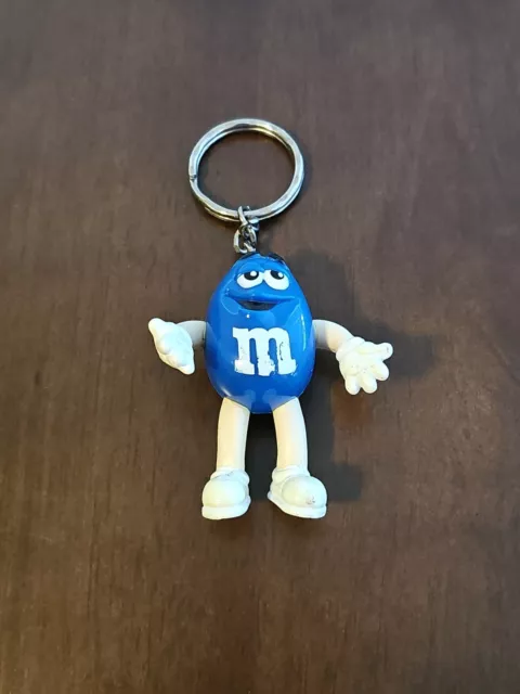 VTG BLUE M&M's Keychain Collectible Toy by Mars Candy 90's Y2K 2.25"