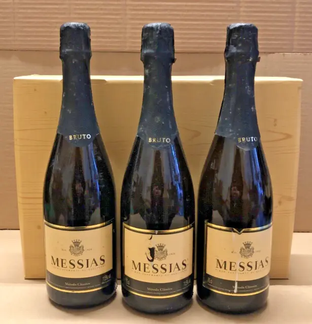 Etikettschäden! 3x750ml Messias Sekt Flaschengärung Bruto Metodo Classico 11,5%