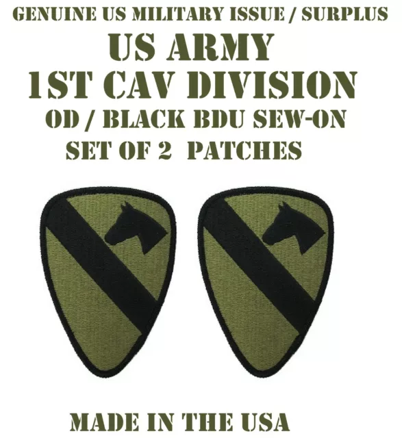 Lot Of 2 Us Army 1St Cav Div Patches Cavalry Division Patch Uniform Bdu Subdued