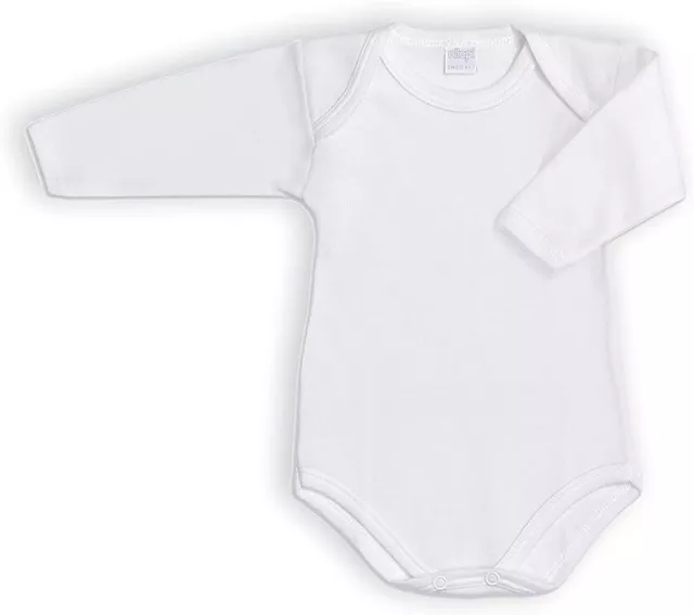 Body manica lunga da neonato neonata in lana cotone morbida Ellepi AF809 bianco