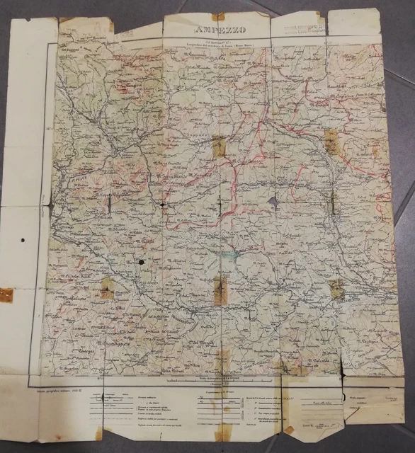 MAPPA CARTA ISTITUTO Geografico AMPEZZO rovinata EUR 15,00 - PicClick IT