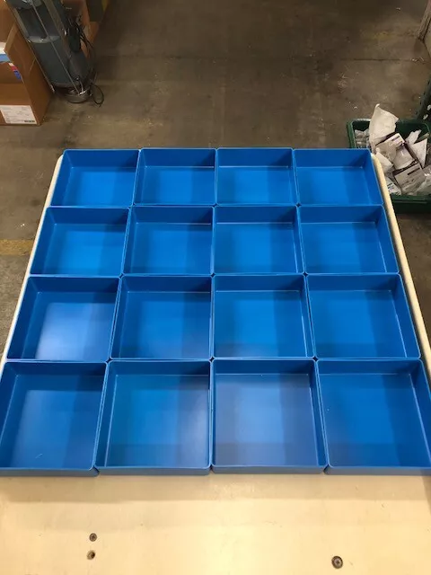48 3x4x3 deep Red Plastic Box Lista Vidmar Toolbox Organizer Cups Drawer  bins