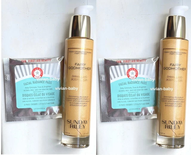 NEW SUNDAY RILEY Fairy Godmother Shimmering Body Gel 2 x 100ml Bronzing