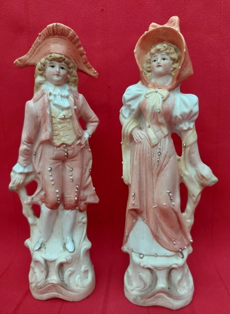 Paire De Personnages En Biscuit Français