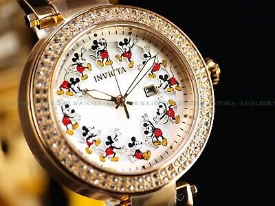 Nuovo Invicta Disney Mickey Mouse Womens 38mm Limited Edition MOP Dial Watch 36349