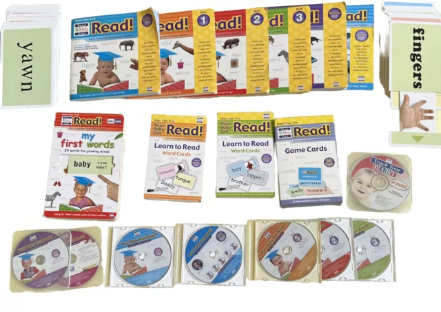 Your Baby Can Read YBC  Lot - Slider Book, DVDs, Word Cards, CDs and More