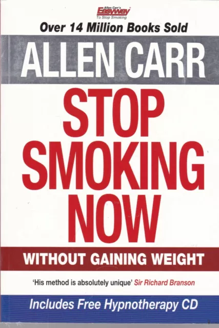 Stop Smoking Now Without Gaining Weight Allen Carr Paperback Book & CD NEW