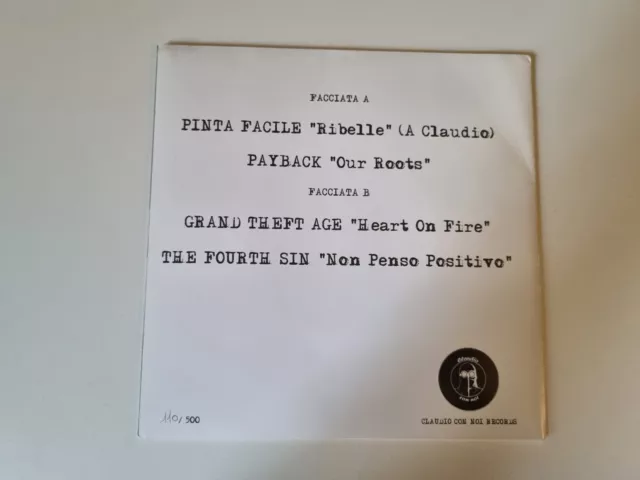 A CLAUDIO 7'' EP 45 Giri PINTA FACILE PAYBACK GTA THE FOURTH SIN HC PUNK ULTRAS 2