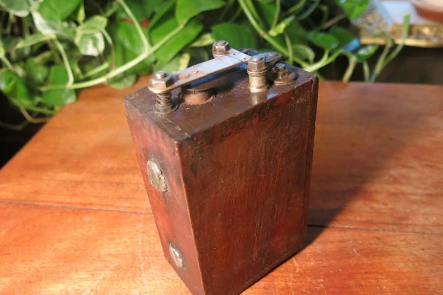 antique Model T or A ignition Coil w Ford Logo vintage wood Wooden Box antique Model T or A ignition Coil w Ford Logo vintage wood Wooden Box