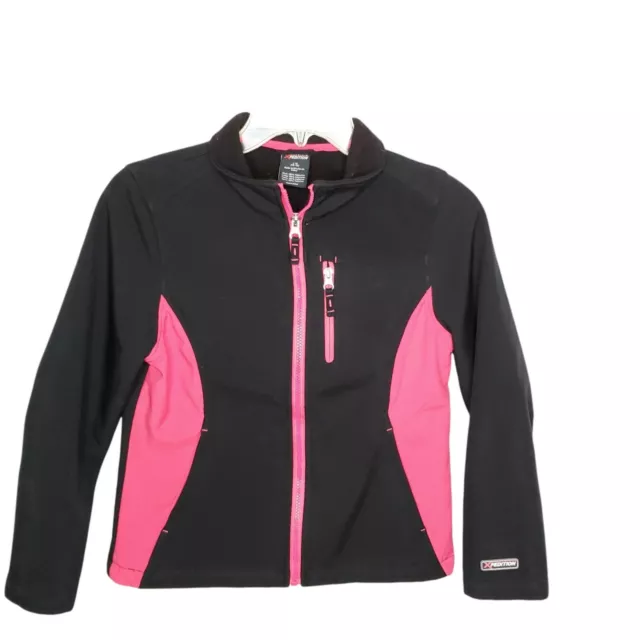 Mountain Xpedition Girl's Pink Black Softshell Jacket Size 10-12