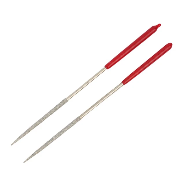 Diamant Limes Aiguilles Industriel Argent Ton + Rouge Outil 14cm Bricolage