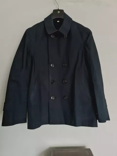 Burberry Coat Blazer Jacket Mens Rain Mac Navy Military Sailing Infused Cotton M