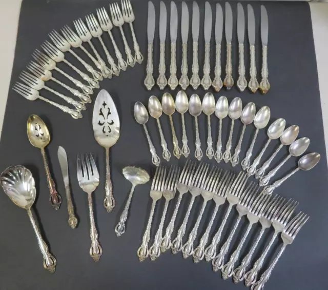 International Deep Silver Countess Silverplate Flatware Silverware 55 Piece Set