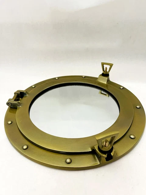 Nautical Antique Brass Porthole 12 inch Ship Boat Window & Wall Porthole Decor