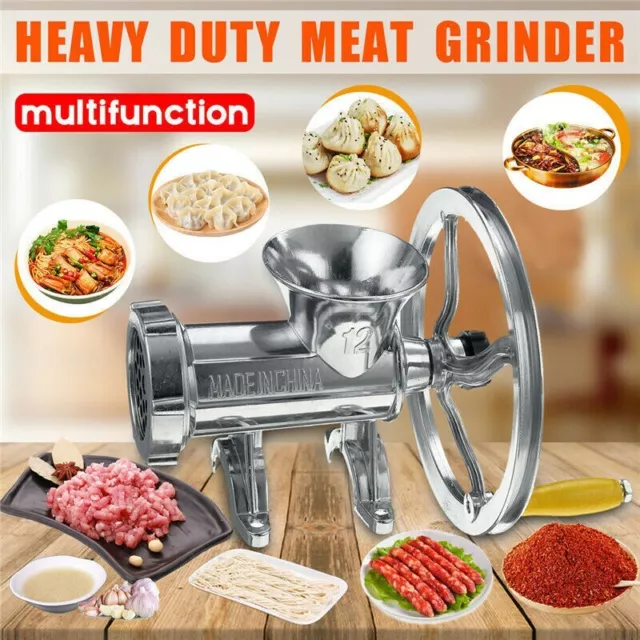 Heavy Duty Meat Mincer Hand Operated Sausage Stuffer Maker Kitchen Beef Maker 32