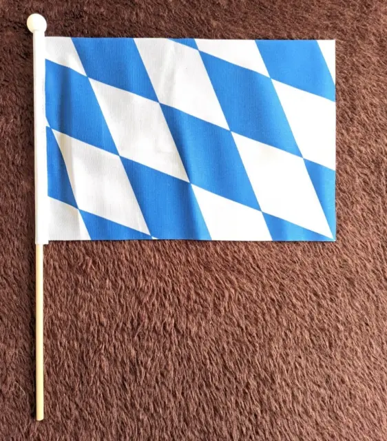 Bavaria Germany Hand Flag - 9" x 6" - LAST FEW