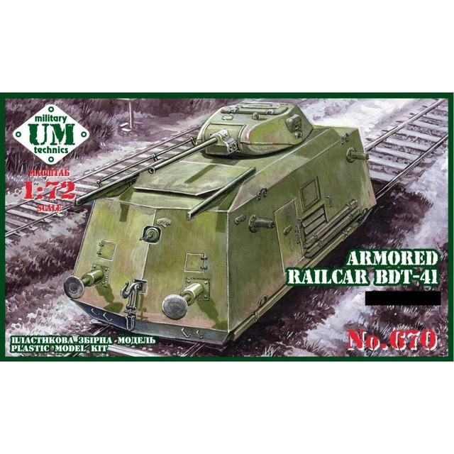 UMT 670 PLASTIC model kit Scale 172 Armored Railcar BDT41 Ukraine