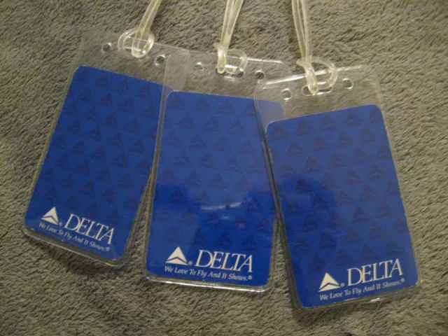 Delta Airlines We Love To Fly DAL Vintage Playing Card Luggage Name Tag Tags 3