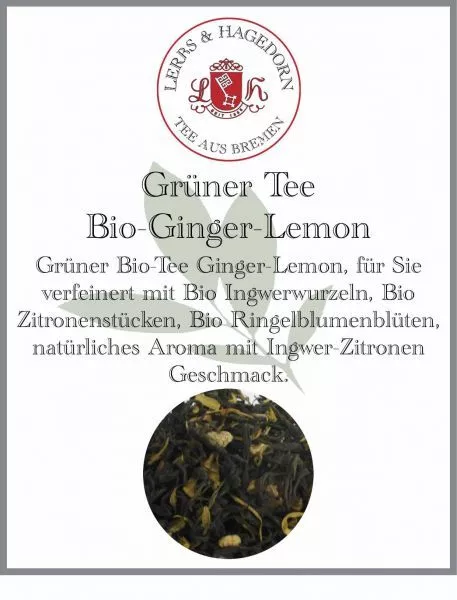 Grün-tee Bio-Ginger-Lemon Ve : 1.5 KG Vert Thé Gingembre Citron