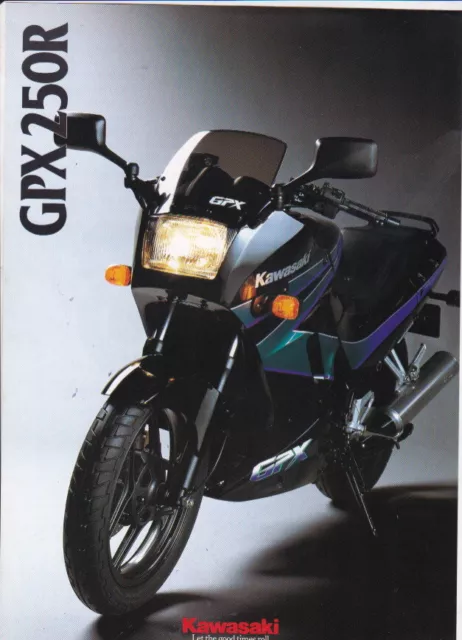 1993 KAWASAKI GPX250R Road Bike 2 Page Japanese Brochure in English EX250-F7