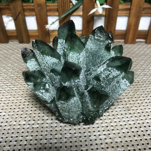 490g New Find Green Phantom Quartz Crystal Cluster Mineral Specimen Healing 8949 2