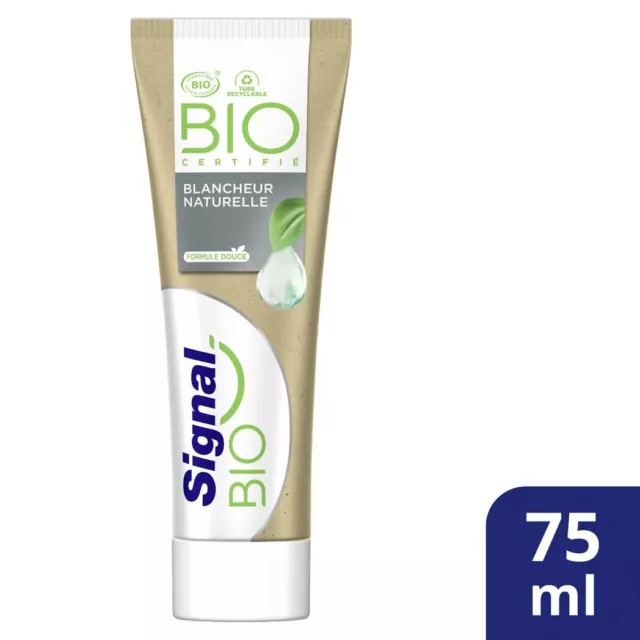 Lot de 3 dentifrices signal BIO blancheur naturelle   (75 ml x 3)