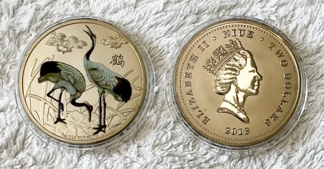 Rare Niue Crane .999 Silver Layered Coin - Add to Your Collection!