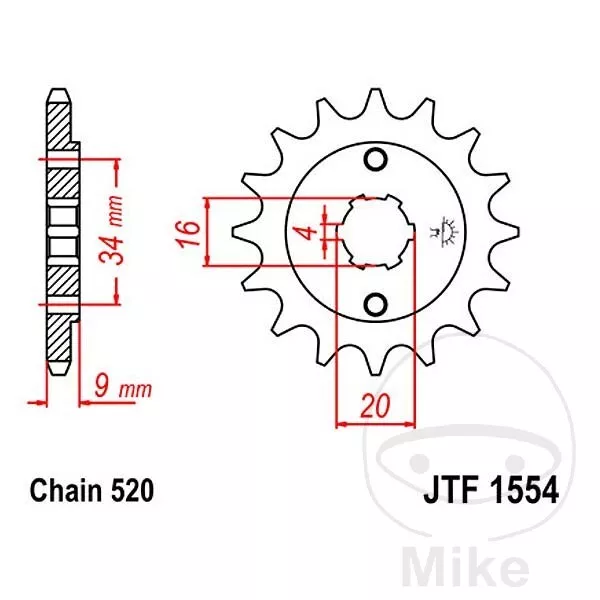 Pignon pour Yamaha Yfs 200 Blaster Année Fab. 2000-2007 15 Dents