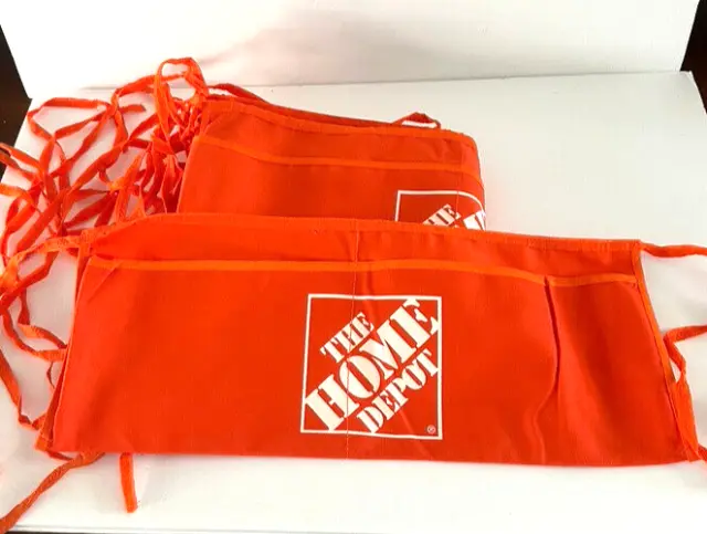 6 Home Depot Two-Pocket Nail / Waist Aprons Orange~~New, Made of Fabric