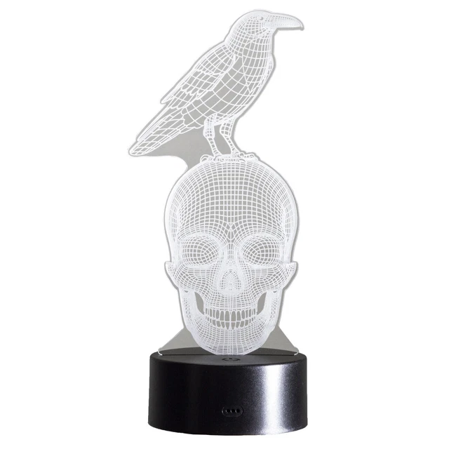 Raven on Skull 3D LED Light