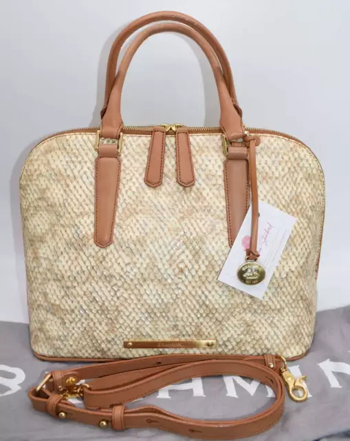 Brahmin Vivian Satchel Bag in Beige Parker