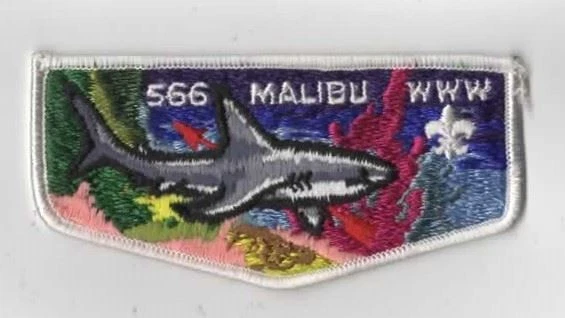 OA Malibu Lodge 566 Flap WHT Bdr. San Francisco Council 51 Sherman Oaks, CA [KY-