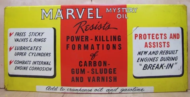 MARVEL MYSTERY OIL oLD Store Display Rack Tin Ad Sign Gas Station Repair Shop