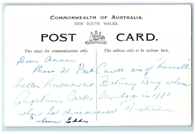 1910 Obelisk Cook's Landing Rock Commonwealth New South Wales Australia Postcard 2