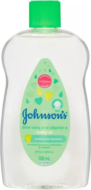 Johnson's Baby Oil With Aloe Vera And Vitamin E For Silky Soft Skin 500ml