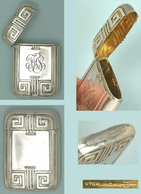 Antique Sterling Silver Vesta or Match Safe * American * Circa 1890s