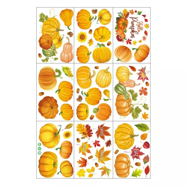 Fall Pumpkin  Leaf Window Stickers Thanksgiving Glass Decoration Pumpkin 4123