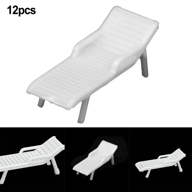 Lot De 10 Bancs/Chaises Blancs Pour Maquette Train Échelle HO - Neuf