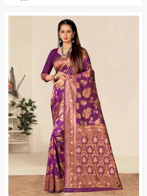 Banarasi silk saree Designer indian Ethnic wear formal wedding pakistani sari