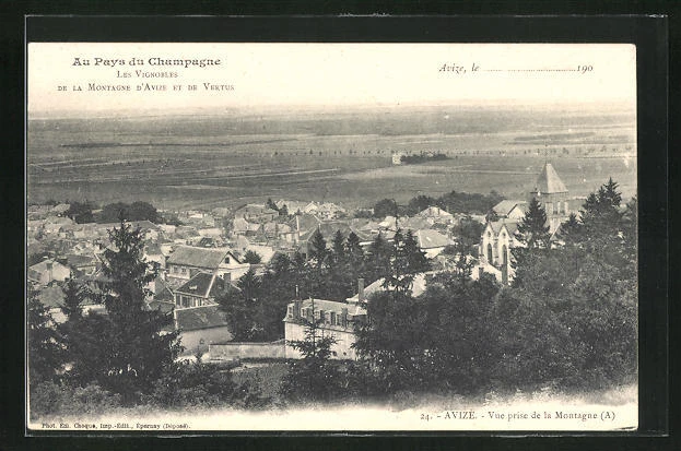 CPA Avize, Vue prise de la Montagne