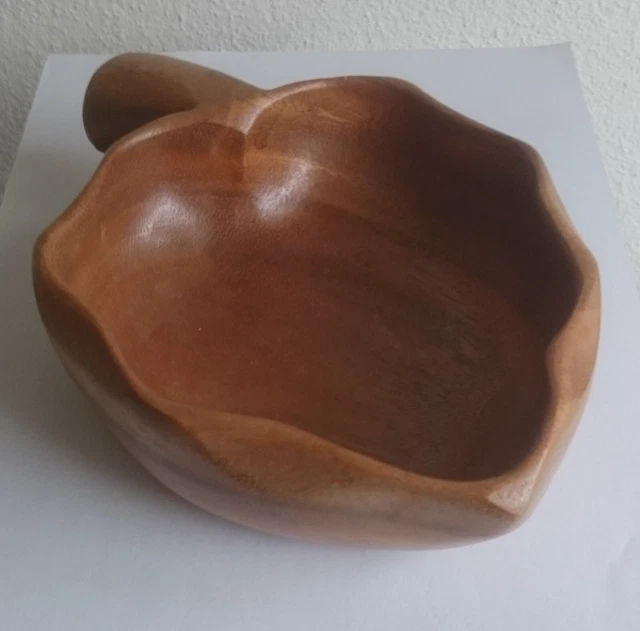 Kiln Dried Holschale Frucht handgemacht in Fiji 1960/1970er L21 cm