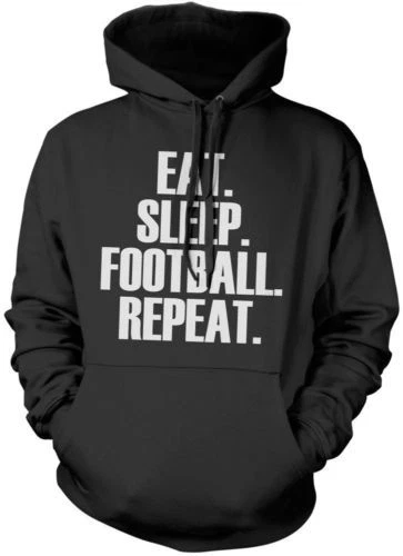 Eat Sleep Football Repeat Felpa Con Cappuccio Unisex Calciatore Regalo Vari