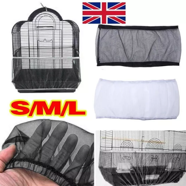 Nylon Pet Bird Cage Cover Seed Catcher Shell Skirt Guard Mesh Net Mesh Tidy