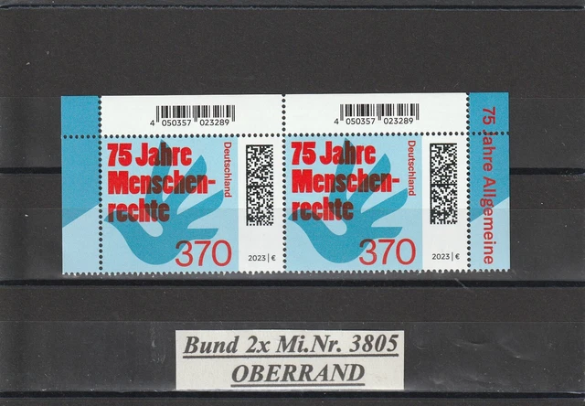 BUND 2 x Mi.Nr. 3805 / 2023 Oberrand