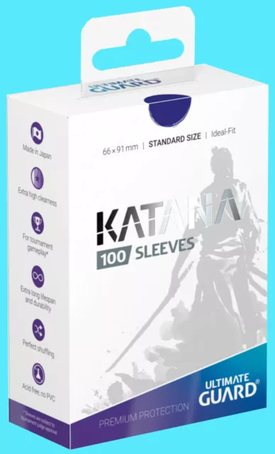 100 ULTIMATE GUARD KATANA BLUE STANDARD SIZE Card SLEEVES Deck Protector japan