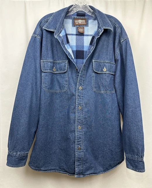 Levi Strauss & Co Blue Plaid Fleece Lined Button Up Denim Jacket Men’s Size L Levi Strauss & Co Blue Plaid Fleece Lined Button Up Denim Jacket Men’s Size L